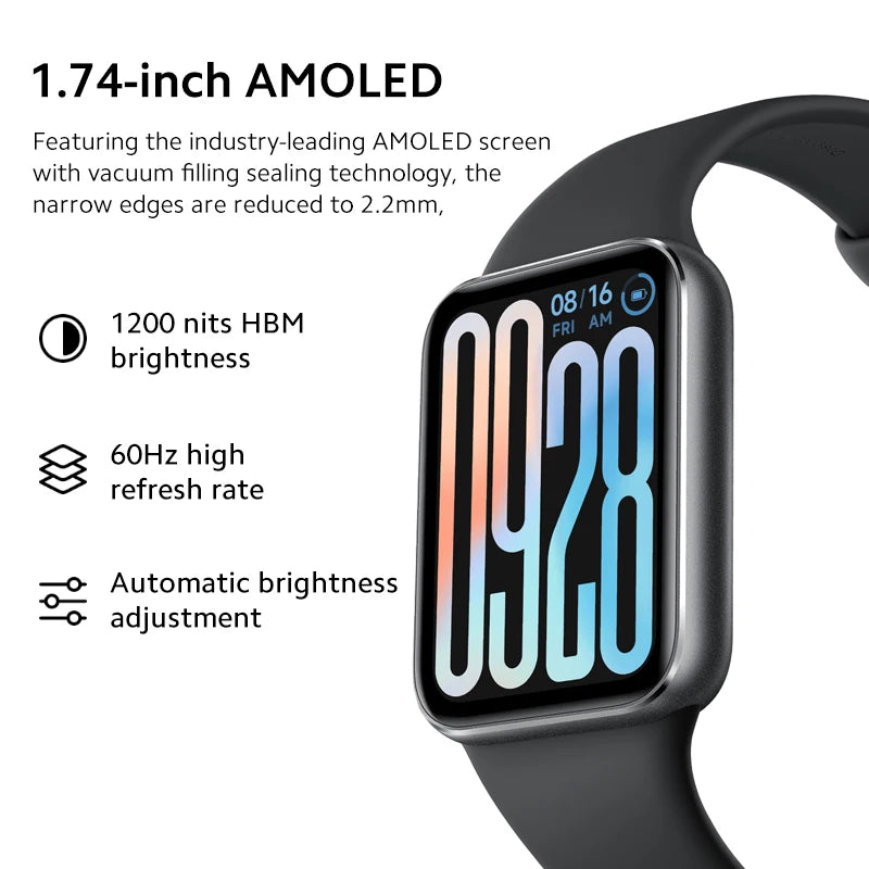 Global Version Xiaomi Smart Band 9 Pro 1.74'' display with 2.5D cover glass Supports 150+ sports Up to 21 days of battery life