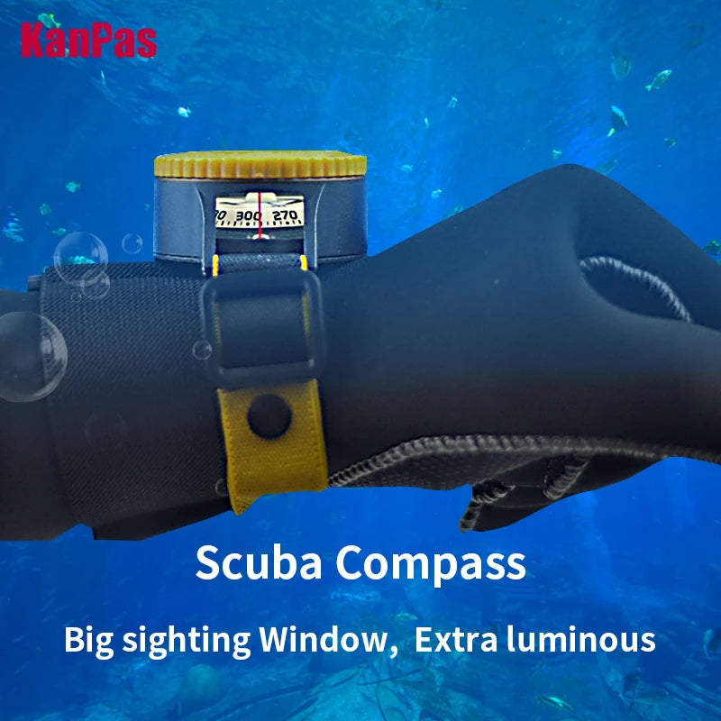 KANPAS 6BAR Scuba diving compass / Dive compass / Compass sea navigation / Blue compass glow / diving luminous signal