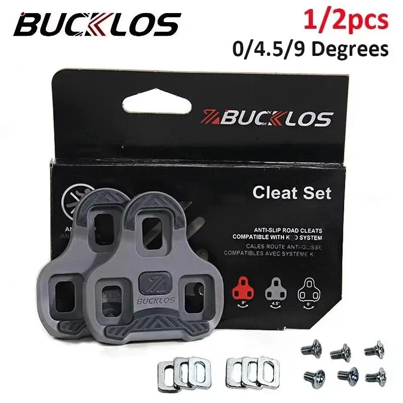 LOOK Keo Cleats 용 BUCKLOS 플로트로드 사이클링 신발 Look Keo 자전거 용 페달 클리트 자동 잠금 페달 플레이트 4.5/9 학위 1/2pc