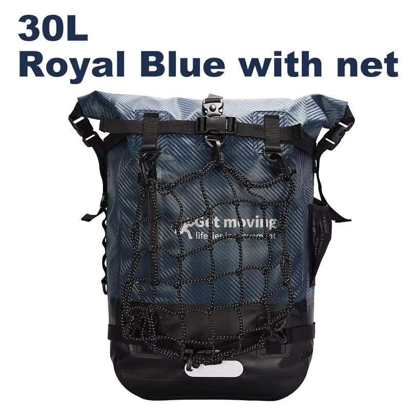 30L Outdoor Waterproof Backpack Large Capacity Swimming Bag Dry Sack Floating Dry Gear Bags Boating Fishing Rafting Trekking Bag