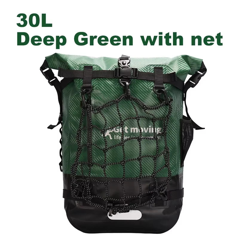 30L Outdoor Waterproof Backpack Large Capacity Swimming Bag Dry Sack Floating Dry Gear Bags Boating Fishing Rafting Trekking Bag