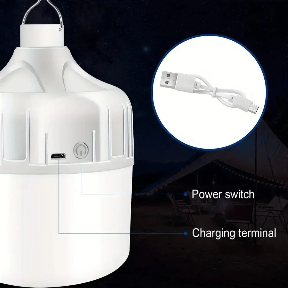 Portable Camping Light USB Rechargeable Led Bulb Emergency Lighting Flashlight Lights Outdoor Picnics Hanging Tent Light