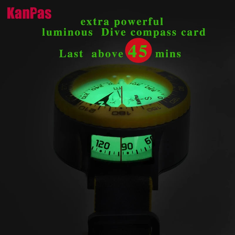 KANPAS 6BAR Scuba diving compass / Dive compass / Compass sea navigation / Blue compass glow / diving luminous signal