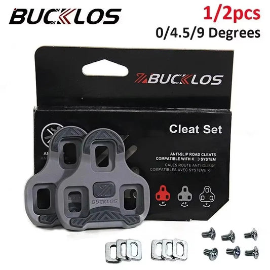 LOOK Keo Cleats 용 BUCKLOS 플로트로드 사이클링 신발 Look Keo 자전거 용 페달 클리트 자동 잠금 페달 플레이트 4.5/9 학위 1/2pc