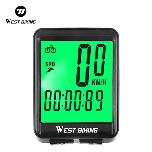 WEST BIKING-Computador sem fio de bicicleta, MTB Road Bike odômetro, impermeável com luz de fundo, ciclismo velocímetro, LED Rate, cronômetro