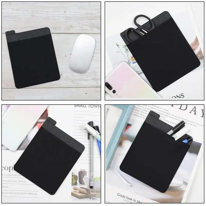 Pocket Pouch For Laptop Adhesive Laptop Back Storage Bag Portable Reusable Storage Pocket For External Hard Drive Stylus Pens